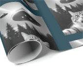 UFO Drone Funny Cat Selfie Cadeaupapier (Rol Hoek)