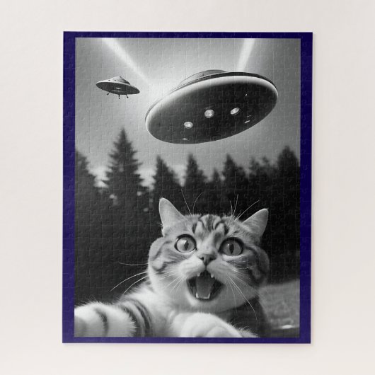 UFO Drone Funny Cat Selfie Legpuzzel (Verticaal)