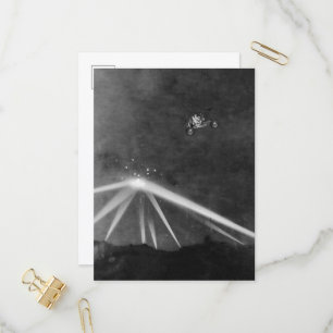 UFO- en Moon Buggy Lunar Rover  LA-vlucht Uitnodiging Briefkaart