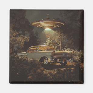 UFO en Stanley's BelAir uit 1956 Magneet