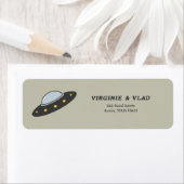 UFO en vliegende schoeisel Terug-adreslabel Etiket (Insitu)