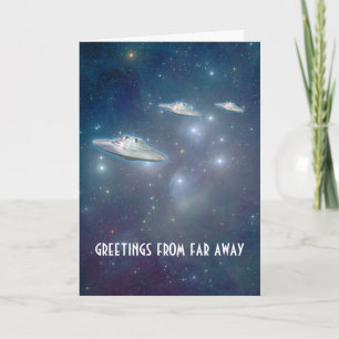 UFO "Far Away" Wenskaart Feestdagen Kaart