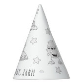 UFO-feestdag buiten de ruimte - kleur uw eigen Pet Feesthoedjes (Rechts)