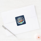 UFO Funny Puppy Vierkante Sticker (Envelop)