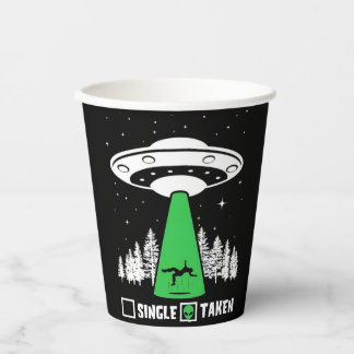 UFO, grappige ufo, vliegende saucer, buitenaardse  Papieren Bekers