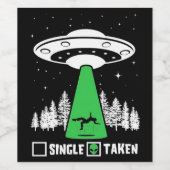 UFO, grappige ufo, vliegende saucer, buitenaardse  Wijn Etiket (Enkel label)