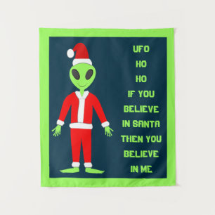 UFO Ho Father Kerstmis Buitenaards gebruik Wandkleed