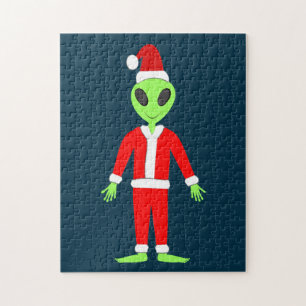 UFO Ho Vader Kerst Buitenaards Legpuzzel