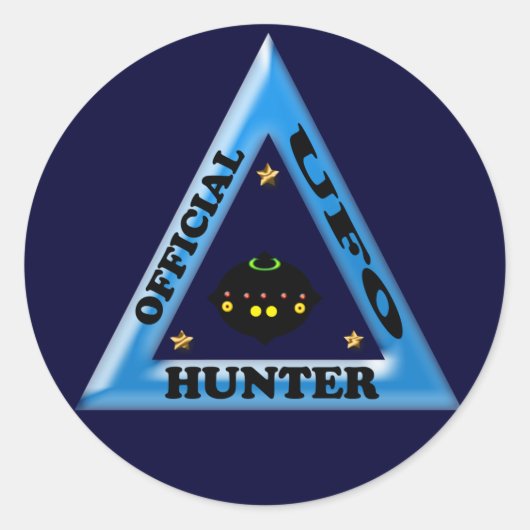 UFO Hunter Ronde Sticker (Voorkant)