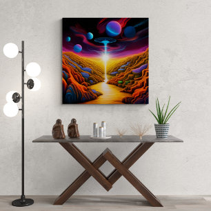 UFO in Fantasy World Canvas Afdruk
