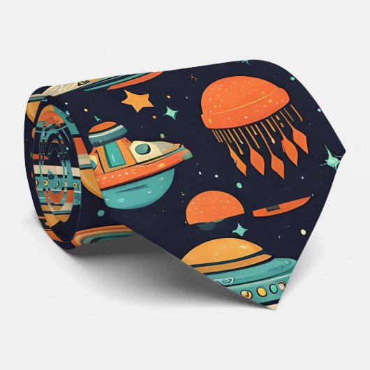 UFO kunst Stropdas (Opgerold)