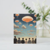 UFO-kwal in de lucht Briefkaart (Staand voorkant)