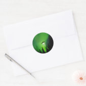 UFO met noorderlicht Ronde Sticker (Envelop)