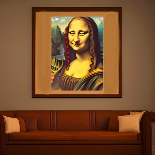 Ufo Mona Lisa Galactic Canvas Afdrukken
