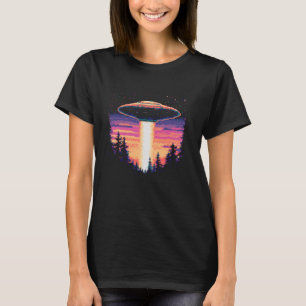  UFO-ontvoering Pixel Art 90s Sci-Fi Alien S T-shirt