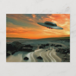 UFO over kust Briefkaart