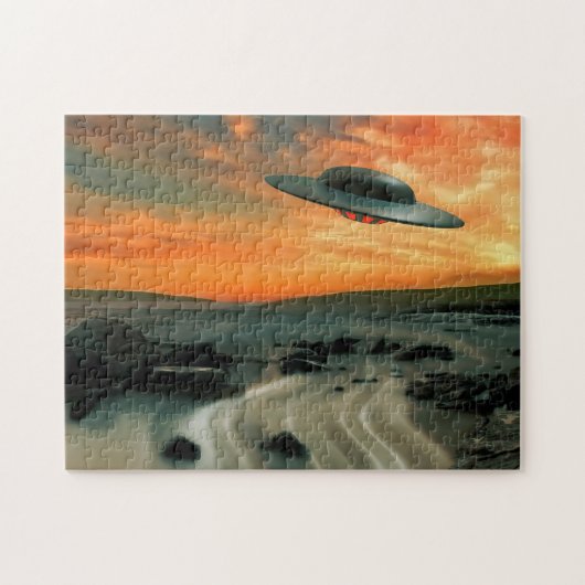 UFO over kust Legpuzzel (Horizontaal)