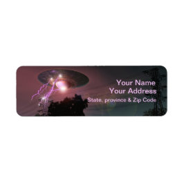 UFO over Powerlines 2-label Etiket