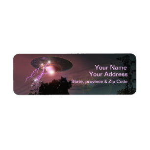 UFO over Powerlines 2-label Etiket