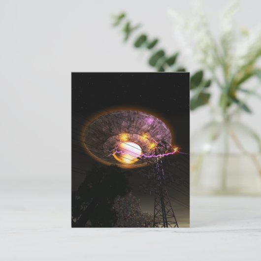 UFO over powerlines-Briefkaart Briefkaart (Staand voorkant)