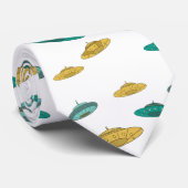 UFO-patroon Stropdas (Opgerold)