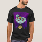 UFO Pizza die Alien Spaceship eet T-shirt (Voorkant)