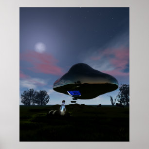 UFO-Poster voor verminking van runderen Poster