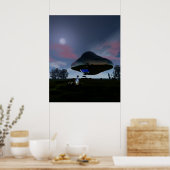 UFO-Poster voor verminking van runderen Poster (Keuken)