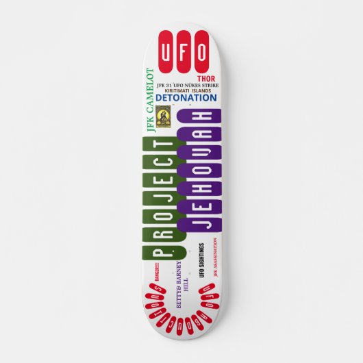 UFO PROJECT JEHOVAH Skateboard, 7¾" Deck Skateboard (Voorkant)