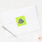 UFO Rainbow Elephant Vierkante Sticker (Envelop)