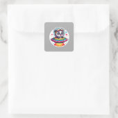 UFO Rainbow Panda Vierkante Sticker (Tas)