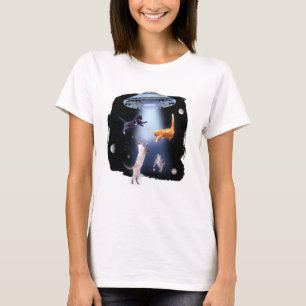 UFO ruimte katten T-shirt