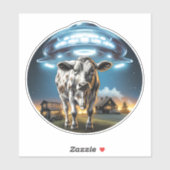 UFO Ruimteschip Koe Sticker (Vel)