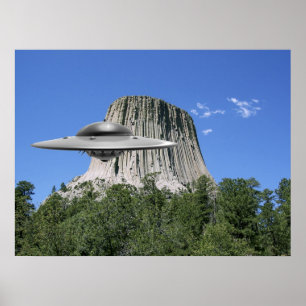 UFO-salamander in het Poster van de Devils Tower