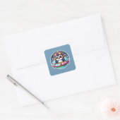 ufo-Schattigee pinguïn Vierkante Sticker (Envelop)