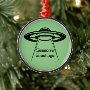 UFO Space Alien Sci Fi Vliegende Schotel Metalen Ornament