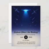 UFO Spotlight Meteor Space Illustration Birthday  Kaart (Voorkant / Achterkant)