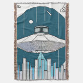 Ufo Throw Blanket Deken (Voorkant Verticaal)