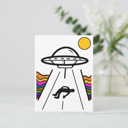 UFO UAP buitenaardse ontvoering Briefkaart (Staand voorkant)