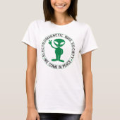 UFO UAP Klokkenluiders Wij komen in vrede Alien ET T-shirt (Voorkant)