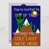 UFO - uitnodiging voor Alien Birthday (Voorkant / Achterkant)