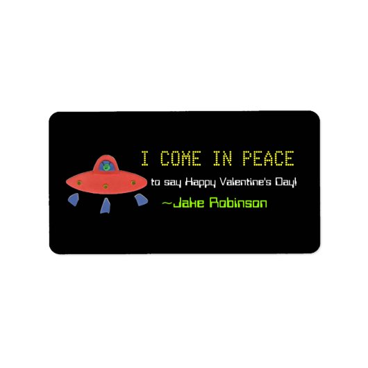 UFO-valentijnsticker Etiket (Voorkant)