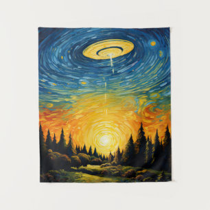 UFO van Van Gogh Wandkleed