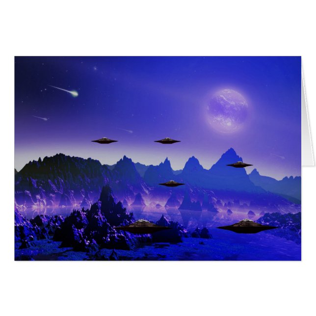 UFO-vliegobject in de ruimte (Voorkant Horizontaal)