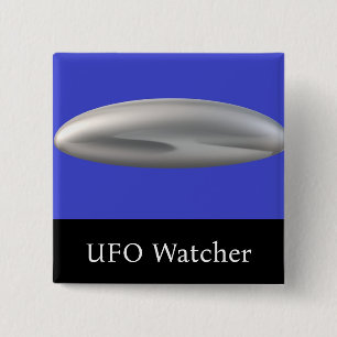 UFO Waarnemer Vierkante Button 5,1 Cm