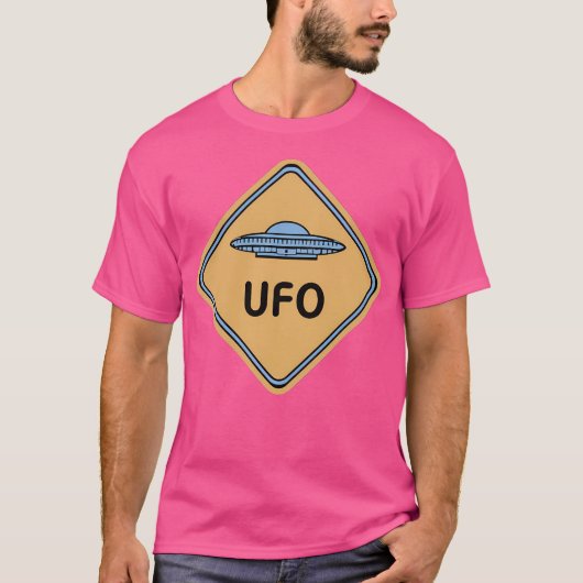 UFO-waarschuwingsbord T-shirt (Voorkant)