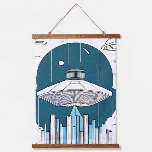 Ufo Wall Tapestry Hangend Wandkleed (Voorkant)