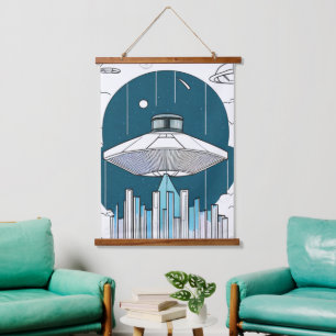 Ufo Wall Tapestry Hangend Wandkleed