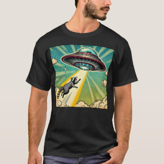 Ufo Wasbeer Ontvoering Pop Art Comic Stijl De Vlie T-shirt