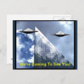 UFO's Bezoekend Earth Briefkaart (Voorkant / Achterkant)